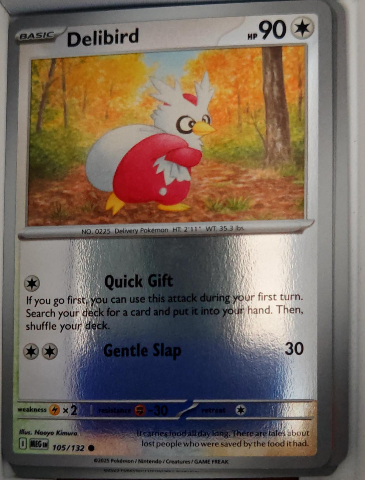 Delibird - 105/132 - Reverse Holo - MEGA EVOLUTION - Pokemon - Common | AA55-6