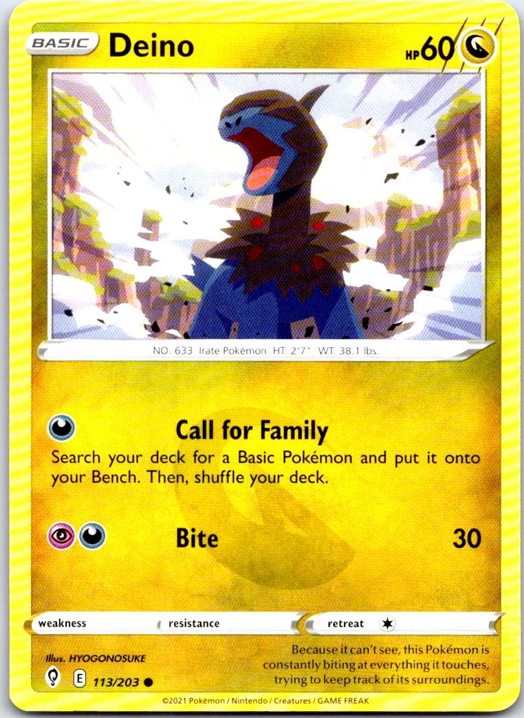 Deino - 113/203 - - EVOLVING SKIES - Pokemon - Common | AB44-29