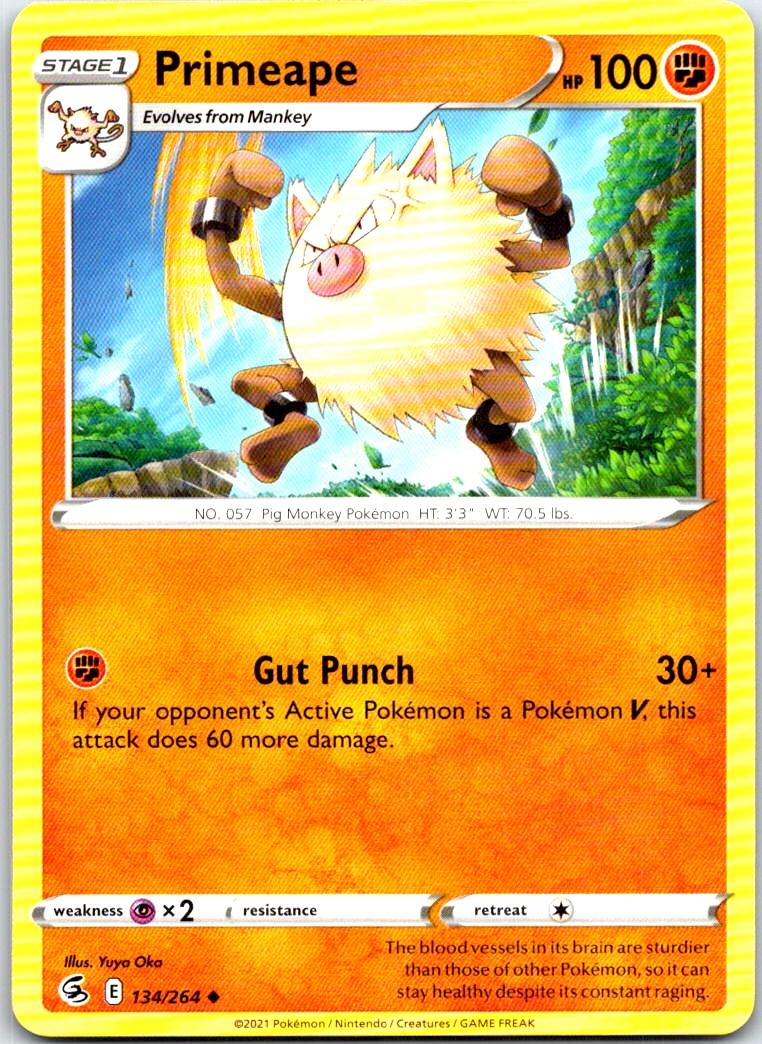Primeape - 134/264 - - FUSION STRIKE - Pokemon - Uncommon | AB34-49