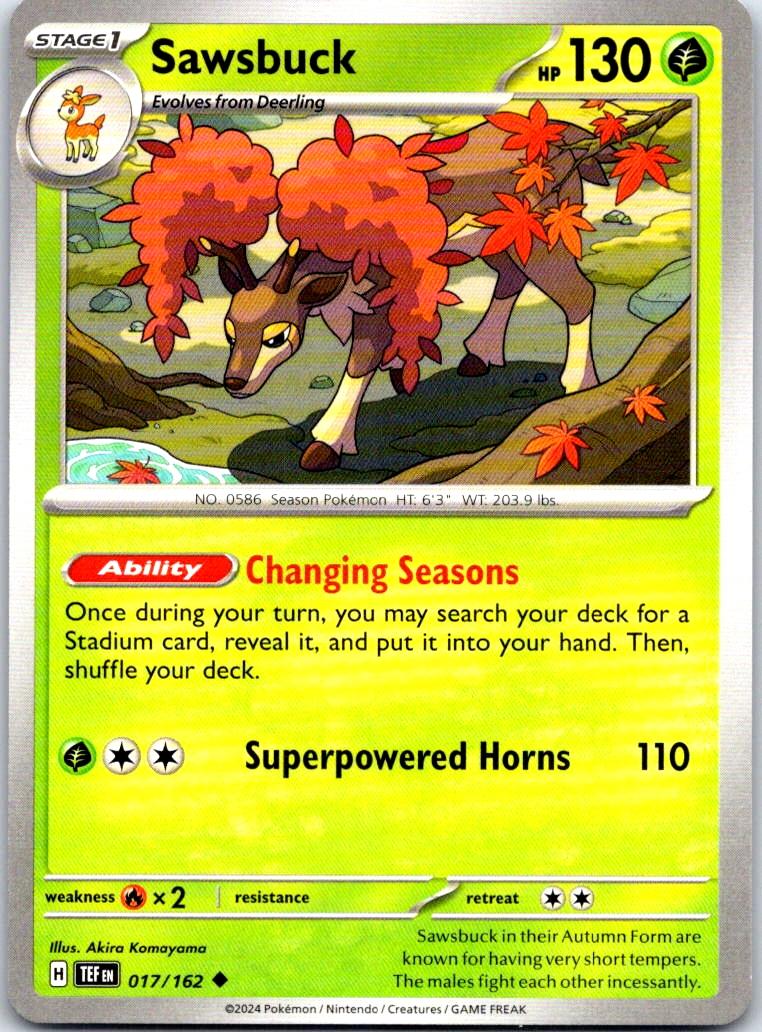 Sawsbuck - 017/162 - - TEMPORAL FORCES - Pokemon - Uncommon | AB27-28