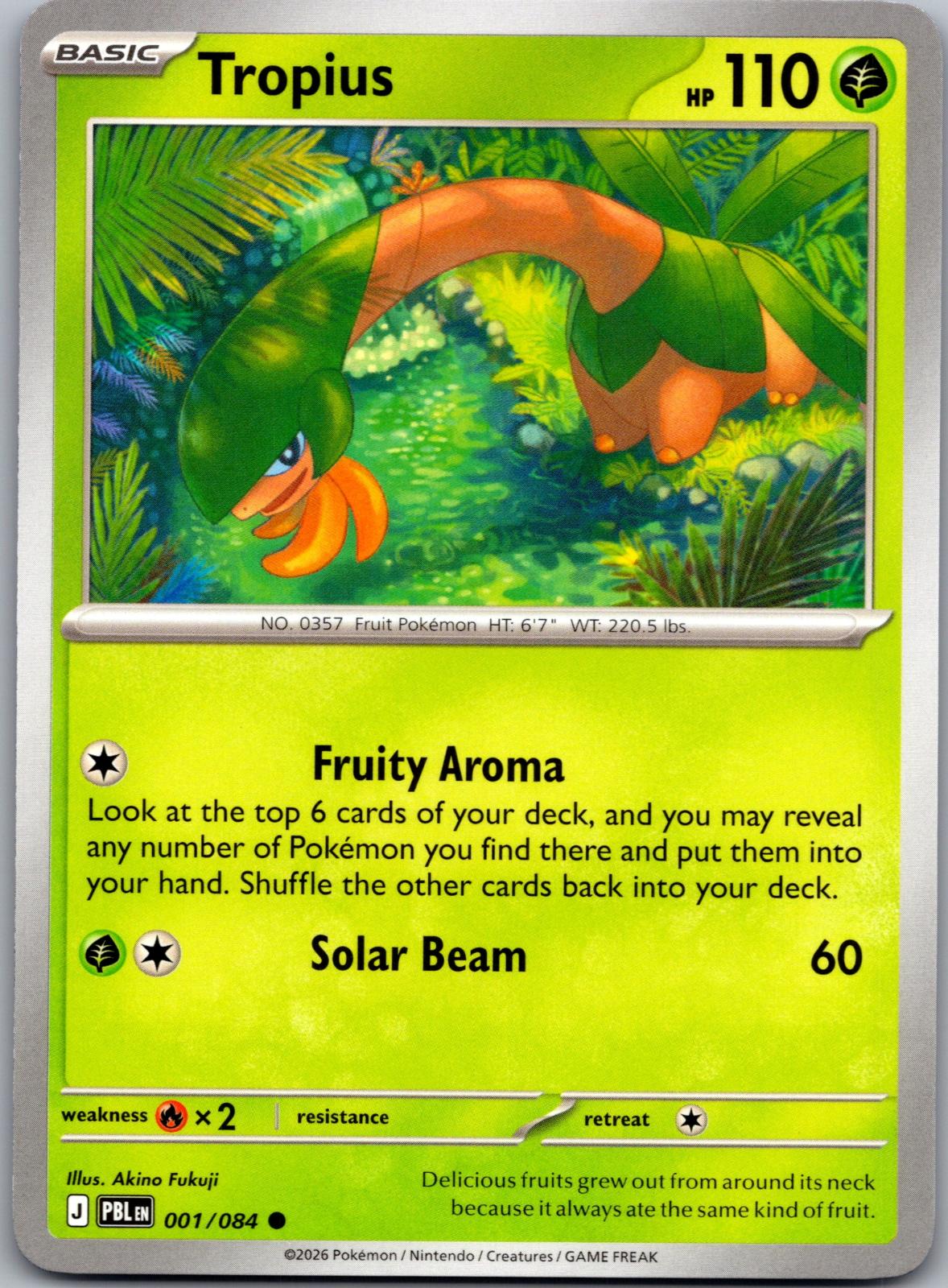 Tropius - 001/084 - - PITCH BLACK - Pokemon - Common | AA78-24