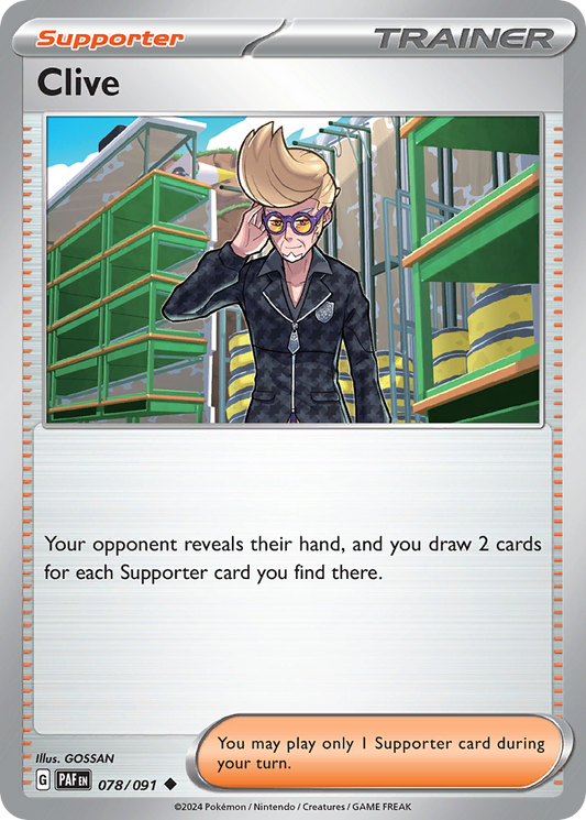 Clive - 078/091 - - PALDEAN FATES - Pokemon - Uncommon | AA40-50