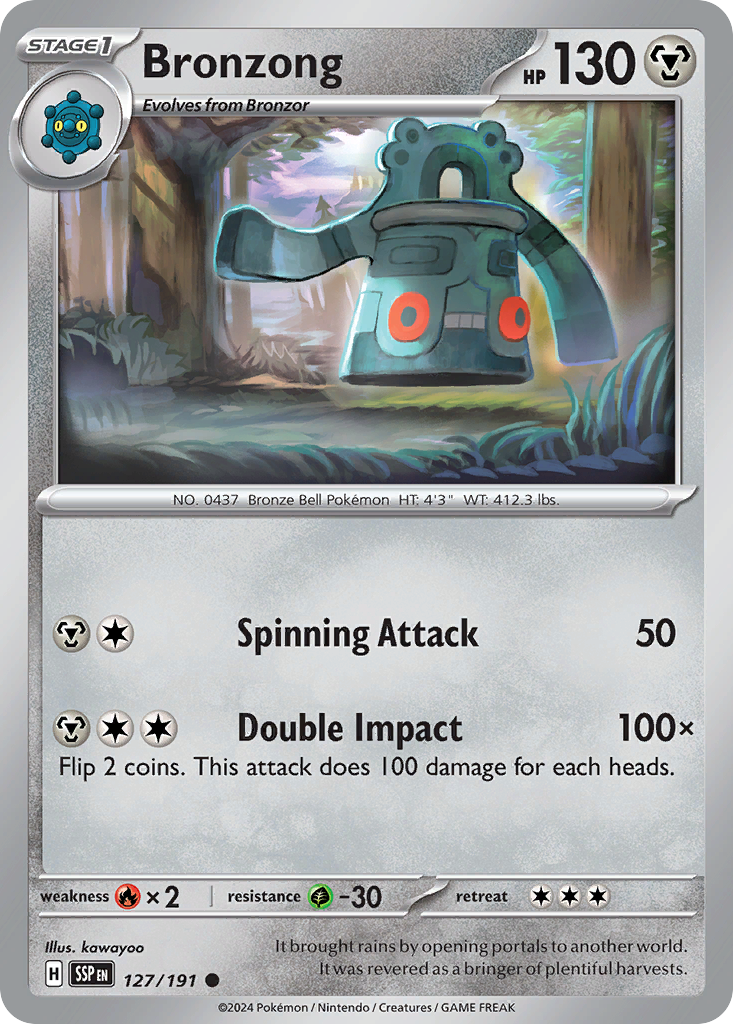 Bronzong - 127/191 - Reverse Holo - SURGING SPARKS - Pokemon - Common | AA19-6