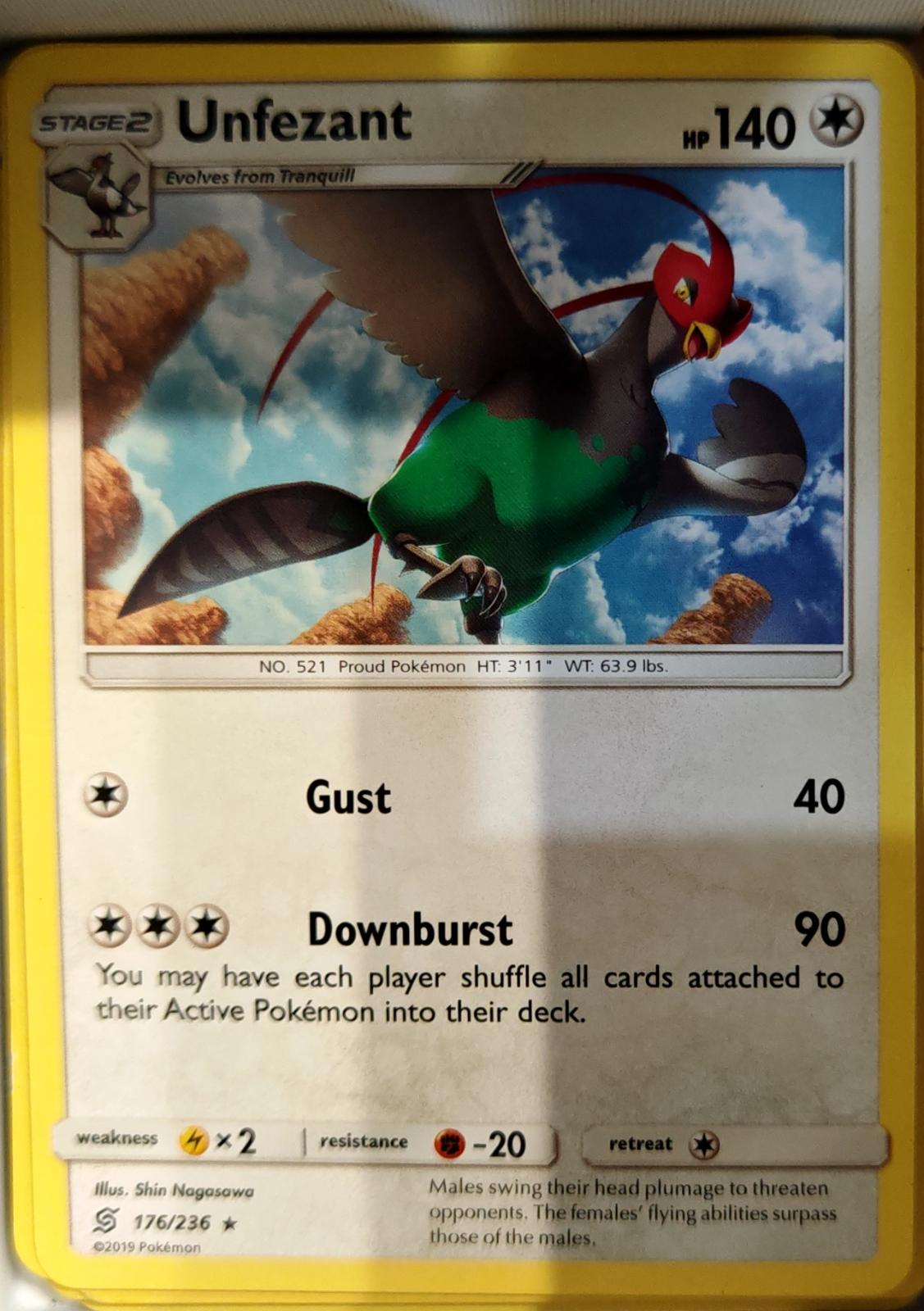 Unfezant - 176/236 - - UNIFIED MINDS - Pokemon - Rare | AA67-14