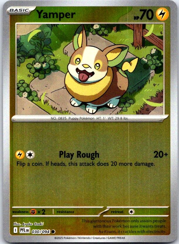 Yamper - 030/094 - Reverse Holo - PHANTASMAL FLAMES - Pokemon - Common | AC28-46