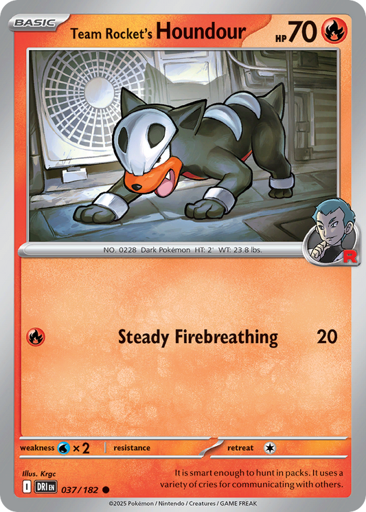 Team Rocket's Houndour - 037/182 - - DESTINED RIVALS - Pokemon - Common | AA07-3