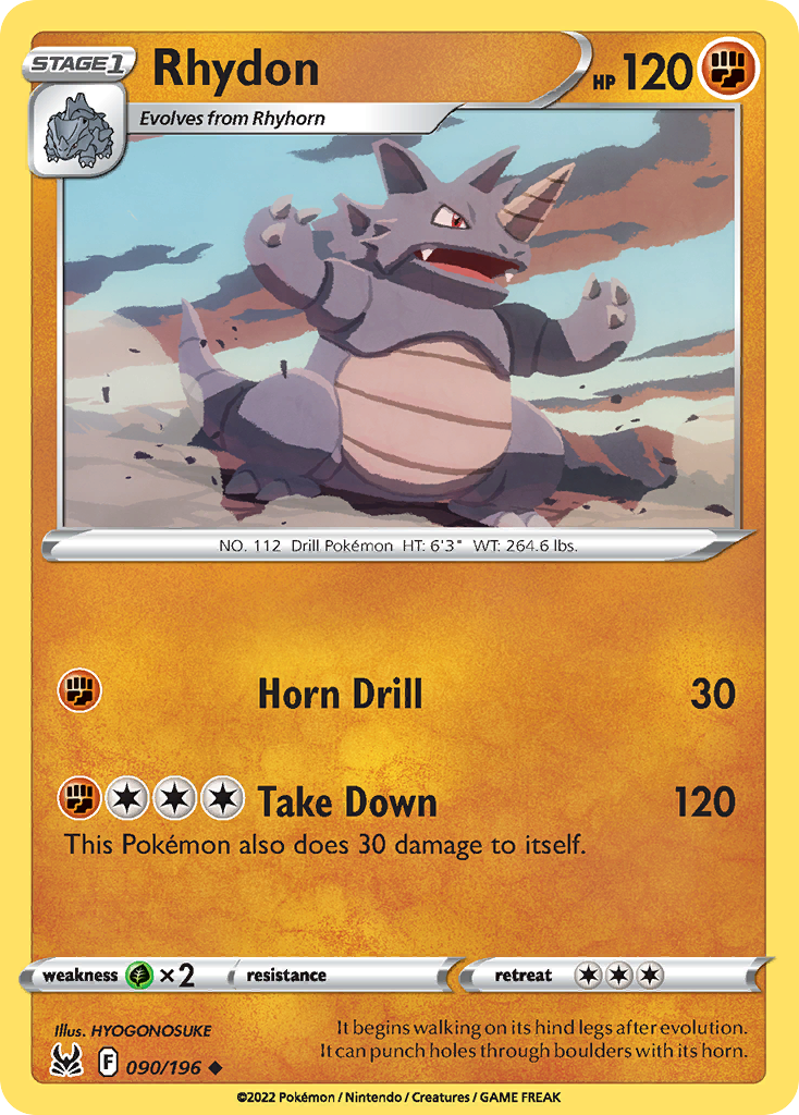 Rhydon - 090/196 - - LOST ORIGIN - Pokemon - Uncommon | AA66-5