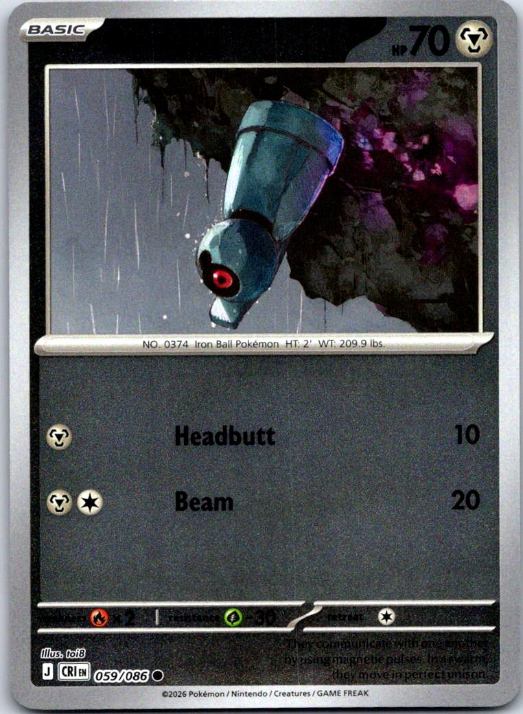 Beldum - 059/086 - Reverse Holo - CHAOS RISING - Pokemon - Common | AA132-35