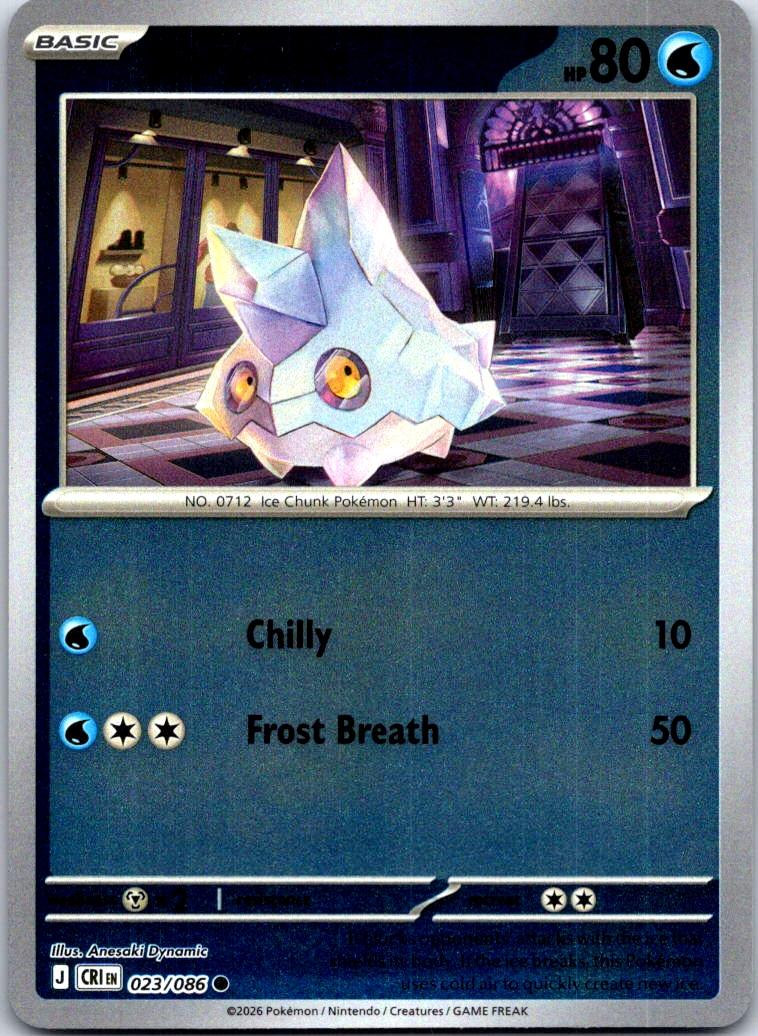 Bergmite - 023/086 - Reverse Holo - CHAOS RISING - Pokemon - Common | AA126-14