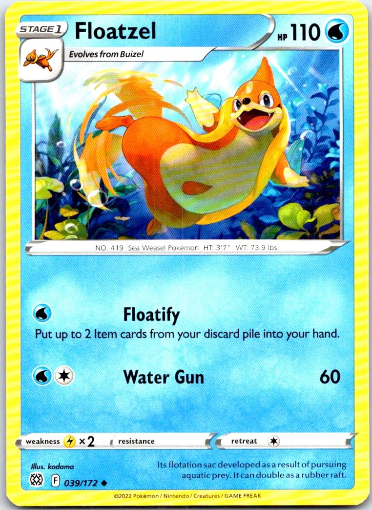 Floatzel - 039/172 - - BRILLIANT STARS - Pokemon - Uncommon | AB71-25