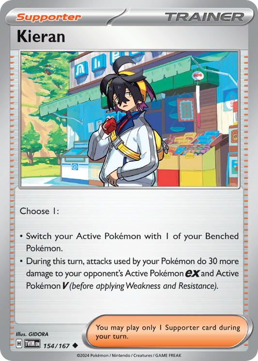 Kieran - 154/167 - - TWILIGHT MASQUERADE - Pokemon - Uncommon | AA44-88
