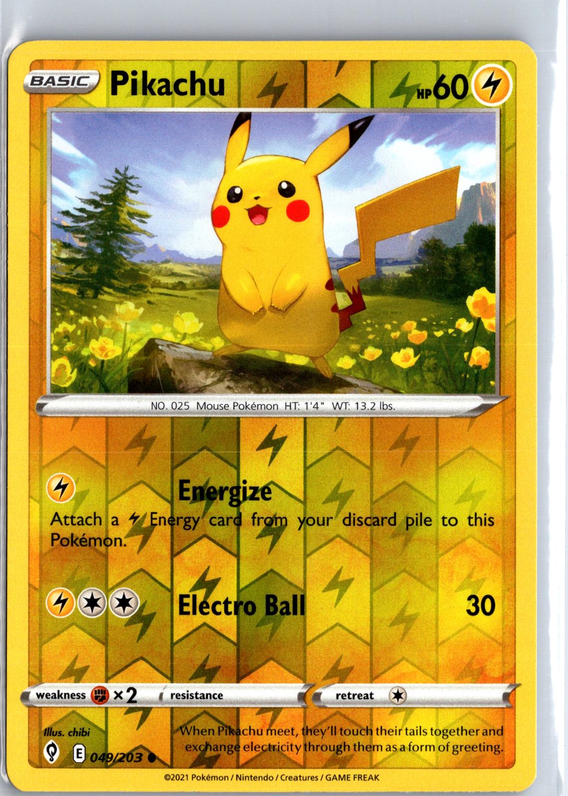 Pikachu - 049/203 - Reverse Holo - EVOLVING SKIES - Pokemon - Common | AA130-57