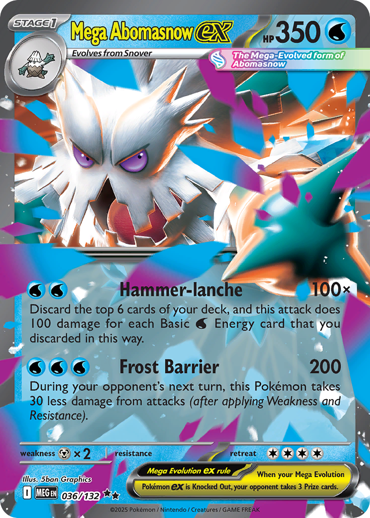Mega Abomasnow ex - 036/132 - Holo - MEGA EVOLUTION - Pokemon - | AA37-3