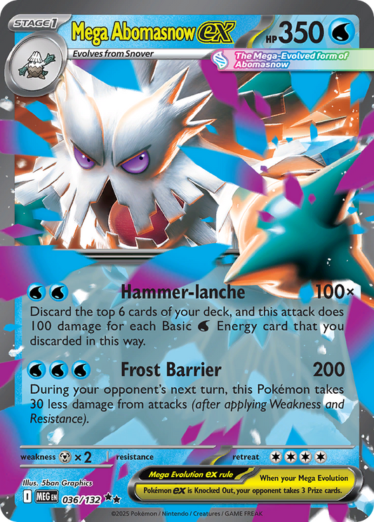 Mega Abomasnow ex - 036/132 - Holo - MEGA EVOLUTION - Pokemon - | AA37-3