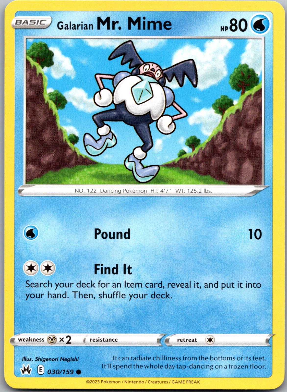 Galarian Mr. Mime - 030/159 - - CROWN ZENITH - Pokemon - Common | AA92-45