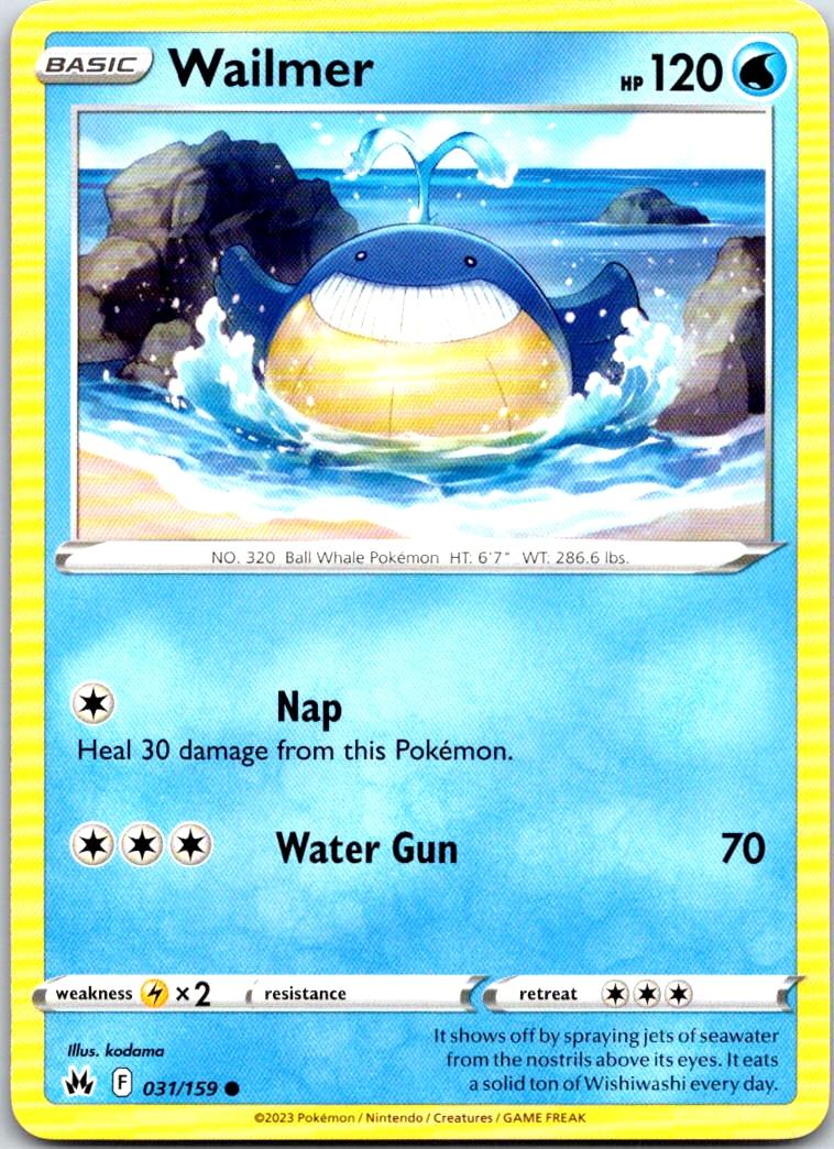 Wailmer - 031/159 - - CROWN ZENITH - Pokemon - Common | AA100-9