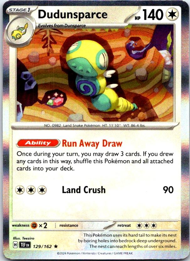 Dudunsparce - 129/162 - Holo - TEMPORAL FORCES - Pokemon - Rare | AC12-8