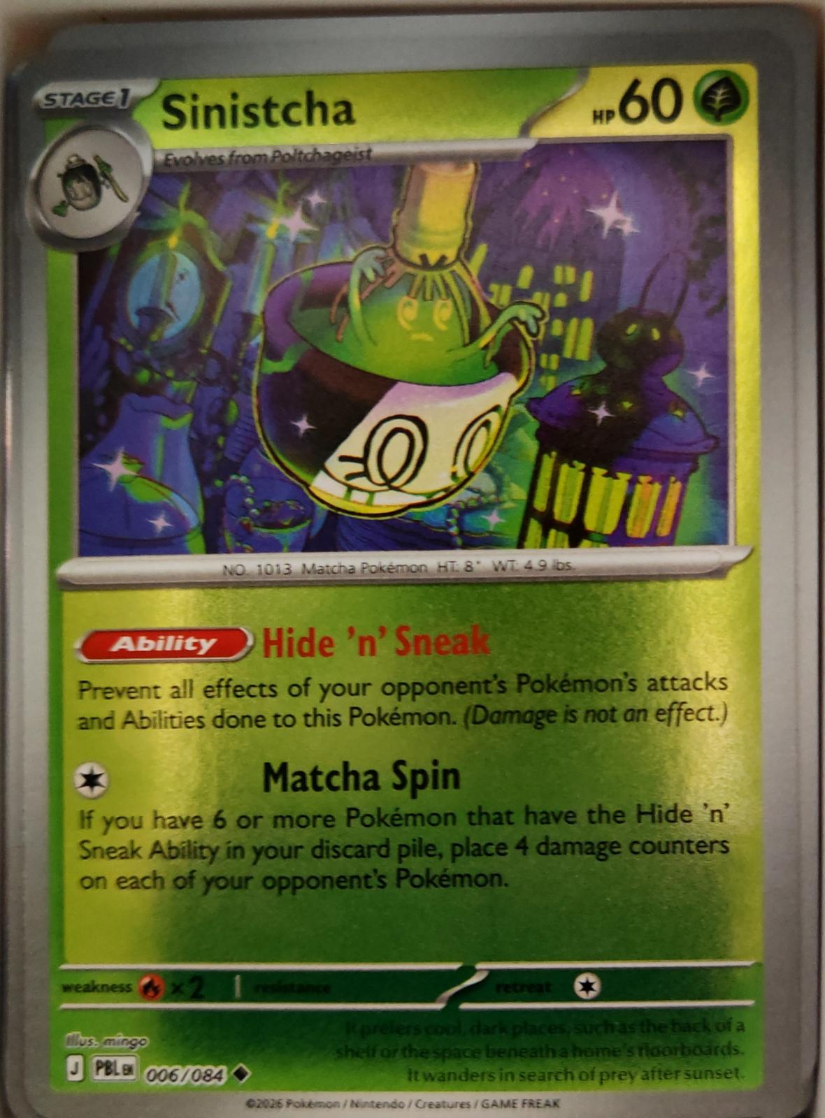 Sinistcha - 006/084 - Reverse Holo - PITCH BLACK - Pokemon - Uncommon | AA14-37