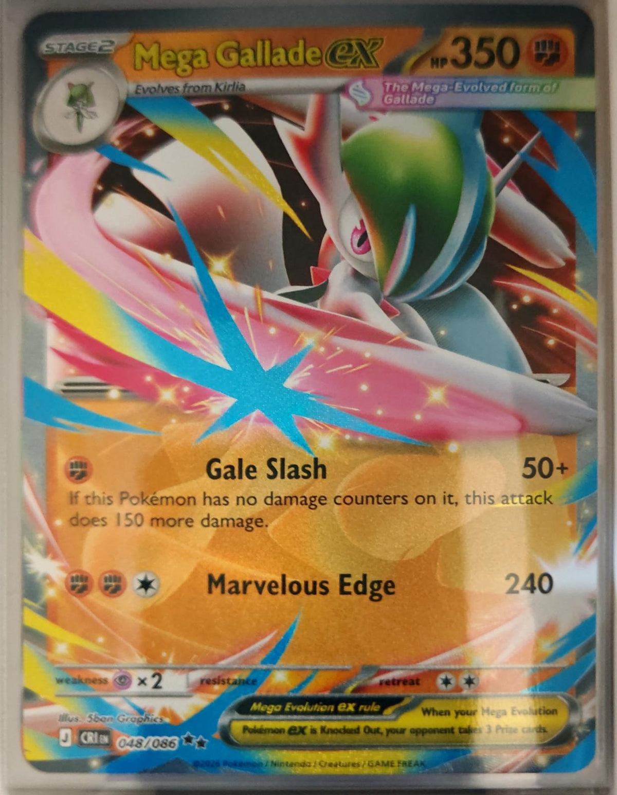 Mega Gallade ex - 048/086 - Holo - CHAOS RISING - Pokemon - | AA34-17