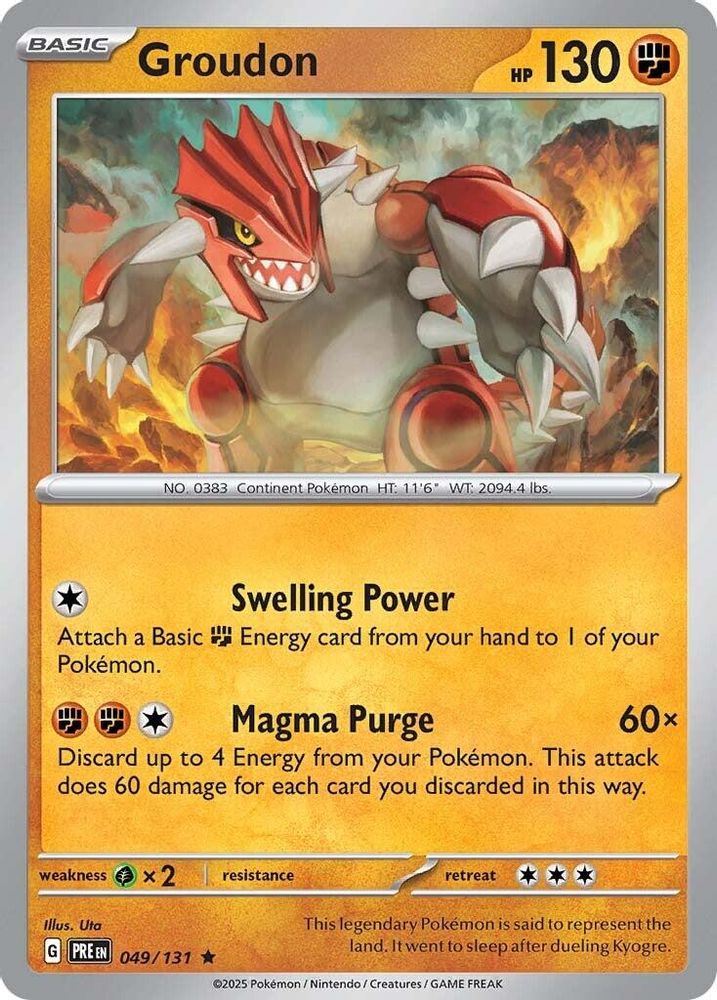 Groudon - 049/131 - Holo - PRISMATIC EVOLUTIONS - Pokemon - Rare | AA13-42