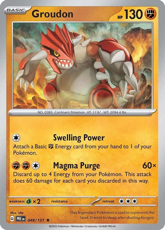 Groudon - 049/131 - Holo - PRISMATIC EVOLUTIONS - Pokemon - Rare | AA30-6