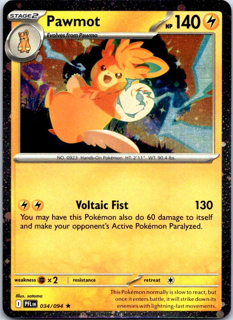 Pawmot - 034/094 - Holo - PHANTASMAL FLAMES - Pokemon - Rare | AA120-1