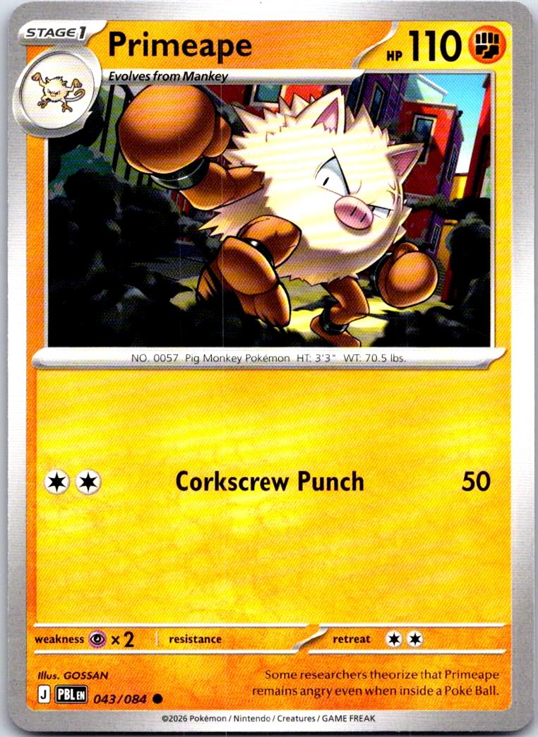 Primeape - 043/084 - - PITCH BLACK - Pokemon - Common | AA111-11