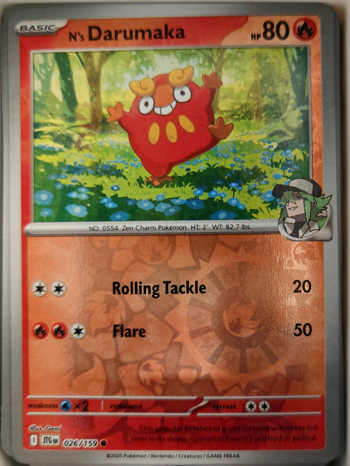 N's Darumaka - 026/159 - Reverse Holo - JOURNEY TOGETHER - Pokemon - | AA19-72