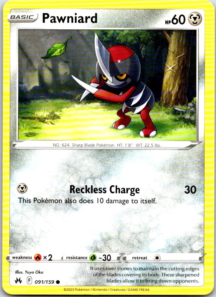 Pawniard - 091/159 - - CROWN ZENITH - Pokemon - Common | AA104-26