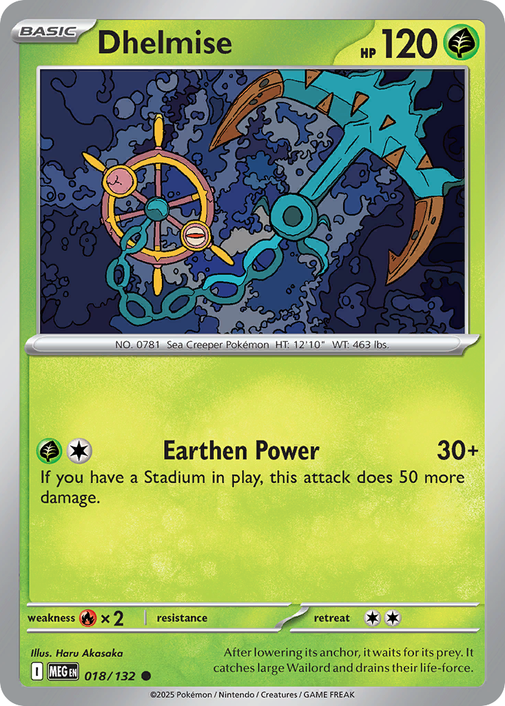 Dhelmise - 018/132 - - MEGA EVOLUTION - Pokemon - Common | AA57-45