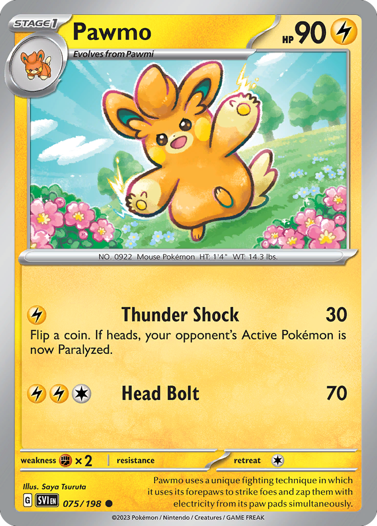 Pawmo - 075/198 - Reverse Holo - SCARLET & VIOLET - Pokemon - Common | AA49-73
