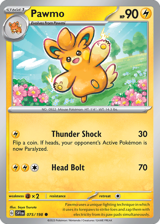 Pawmo - 075/198 - Reverse Holo - SCARLET & VIOLET - Pokemon - Common | AA49-73