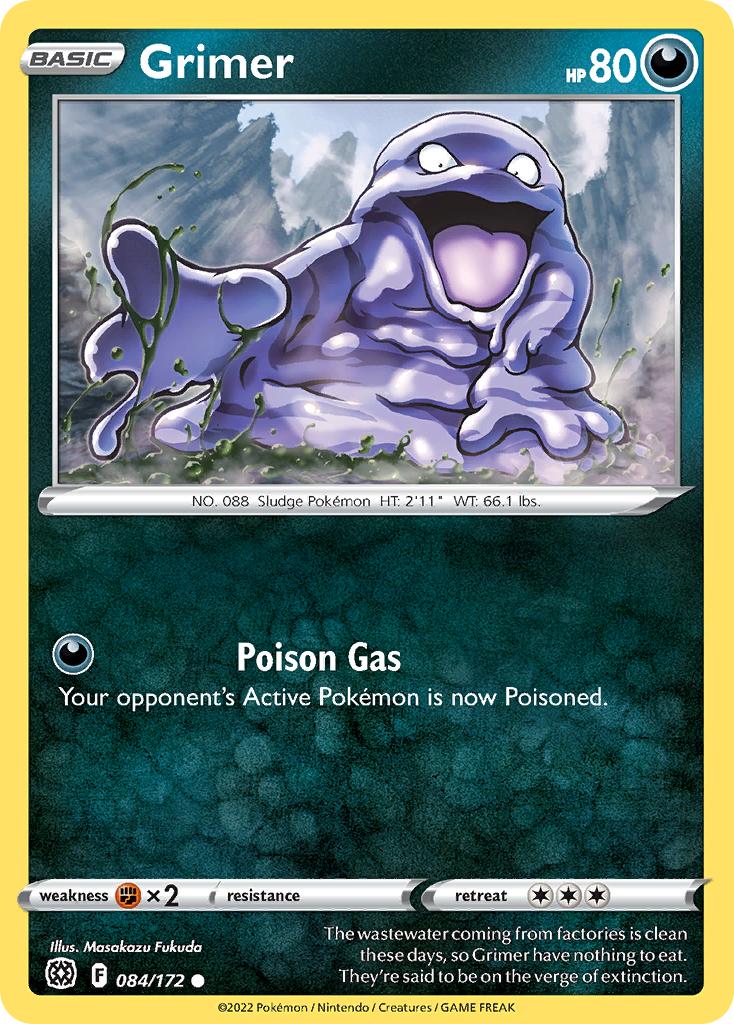 Grimer - 084/172 - - BRILLIANT STARS - Pokemon - Common | AA66-8