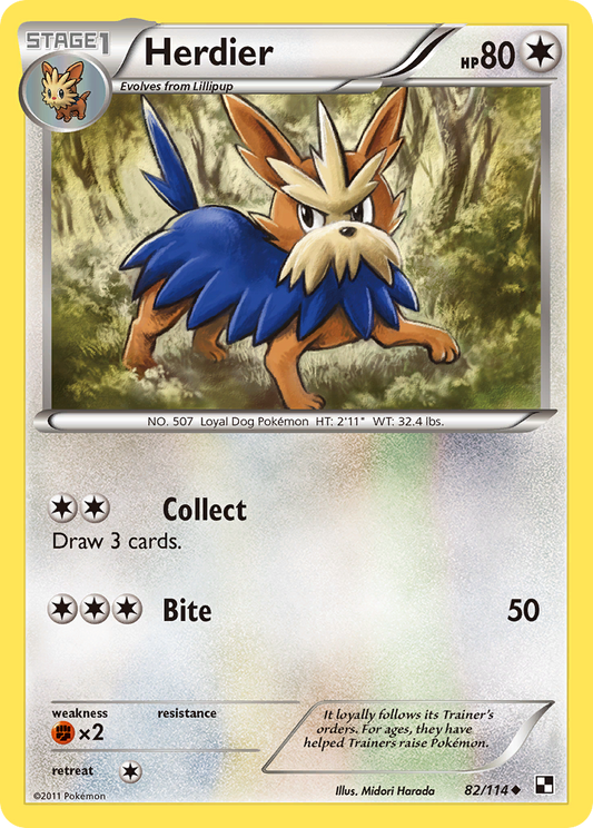 Herdier - 82/114 - - BLACK & WHITE - Pokemon - Uncommon | AA43-92
