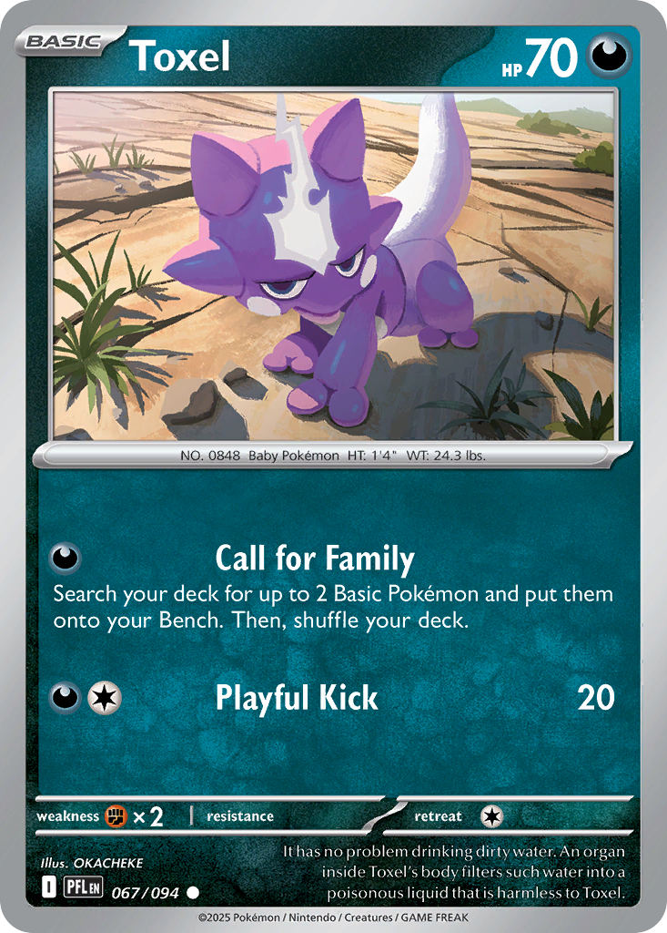 Toxel - 067/094 - Reverse Holo - PHANTASMAL FLAMES - Pokemon - Common | AA19-70