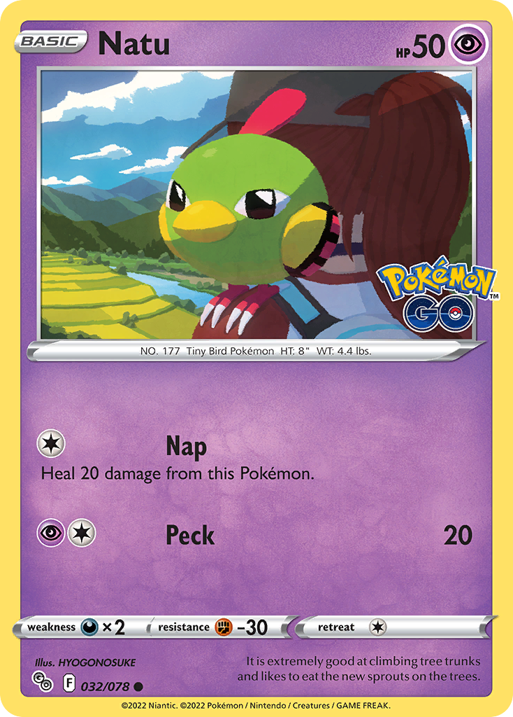 Natu - 032/078 - Reverse Holo - POKEMON GO - Pokemon - Common | AA119-10