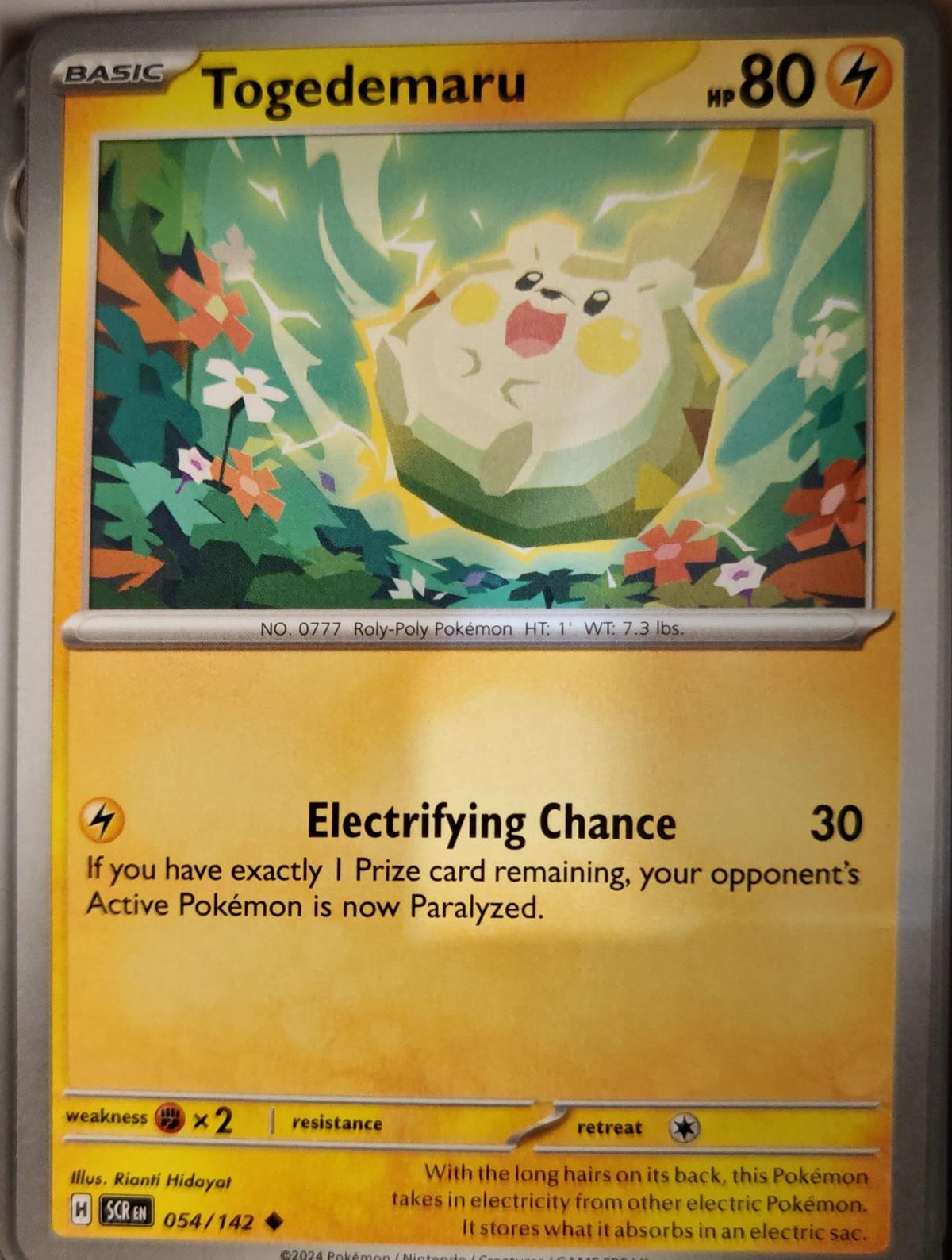 Togedemaru - 54/142 - - STELLAR CROWN - Pokemon - Uncommon | AA05-54