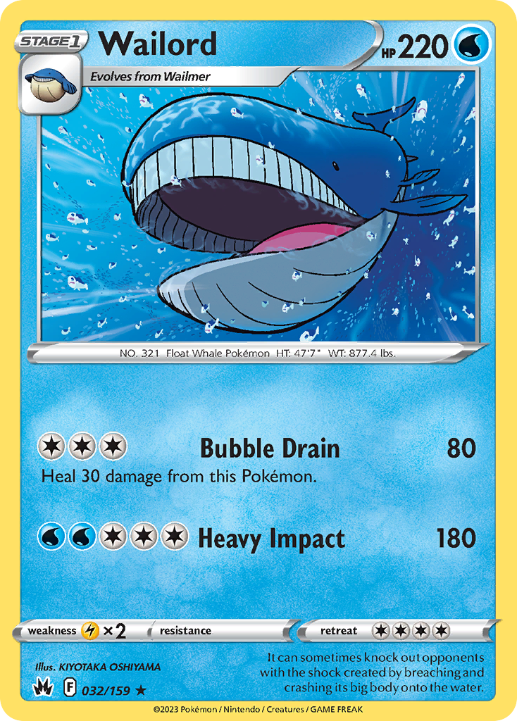 Wailord - 032/159 - - CROWN ZENITH - Pokemon - Rare | AA101-2