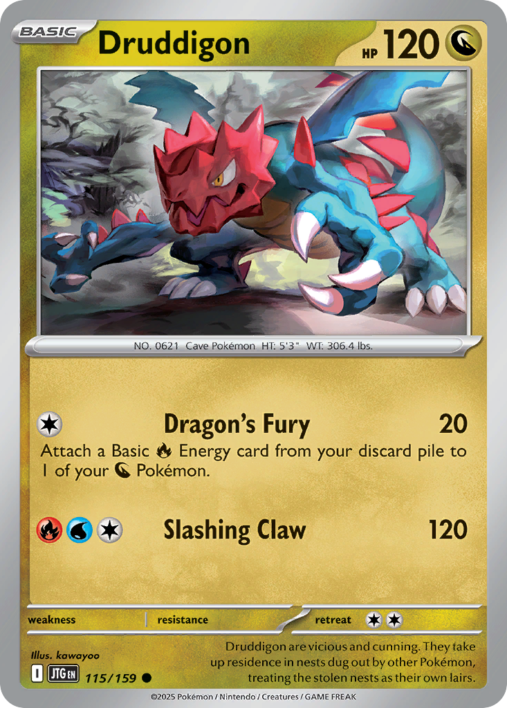 Druddigon - 115/159 - Reverse Holo - JOURNEY TOGETHER - Pokemon - | AA19-43