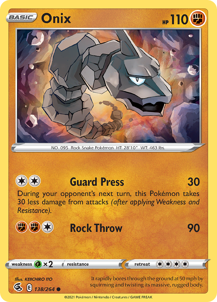 Onix - 138/264 - - FUSION STRIKE - Pokemon - Common | AA67-48