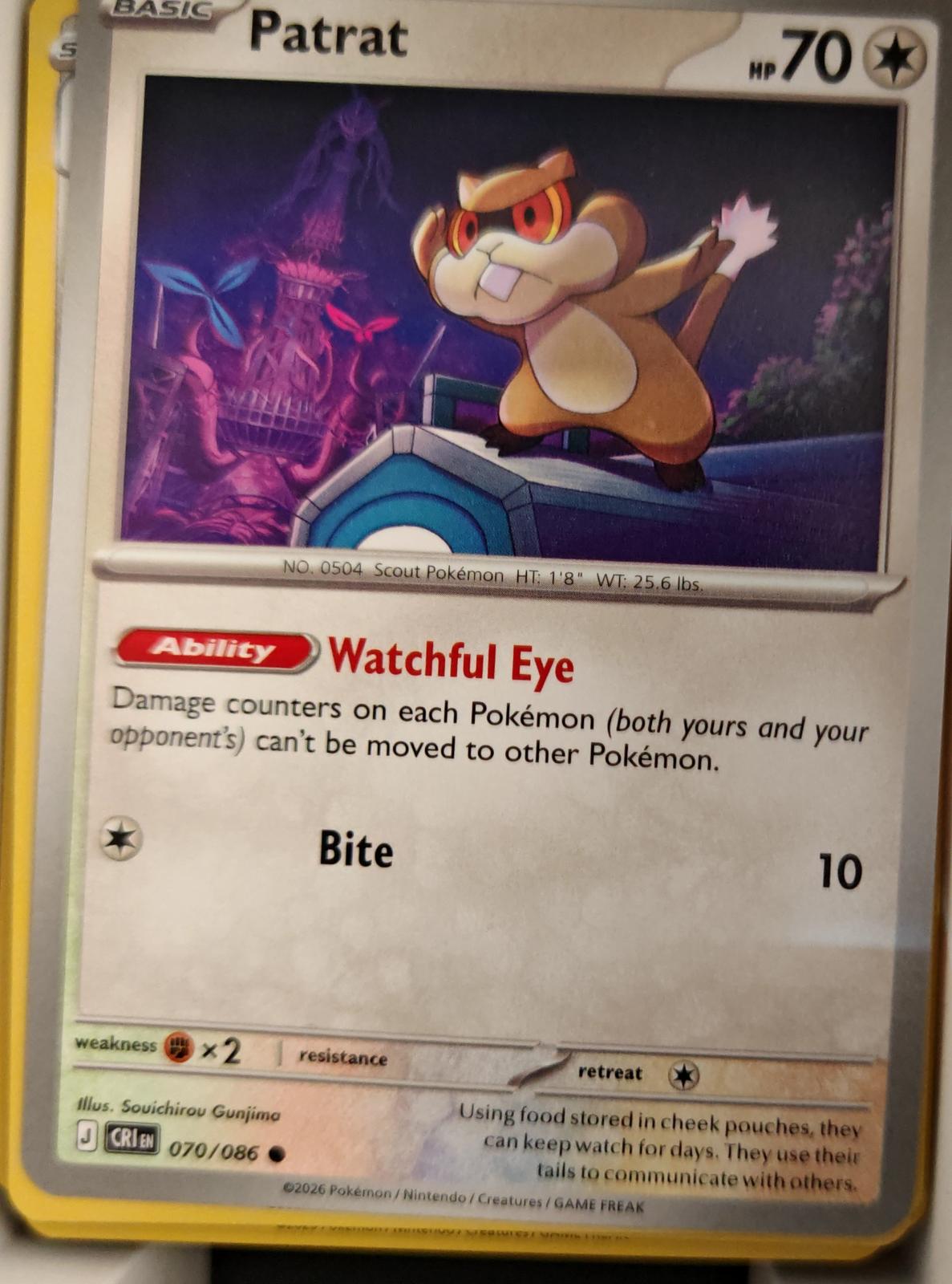 Patrat - 070/086 - - CHAOS RISING - Pokemon - Common | AA22-72