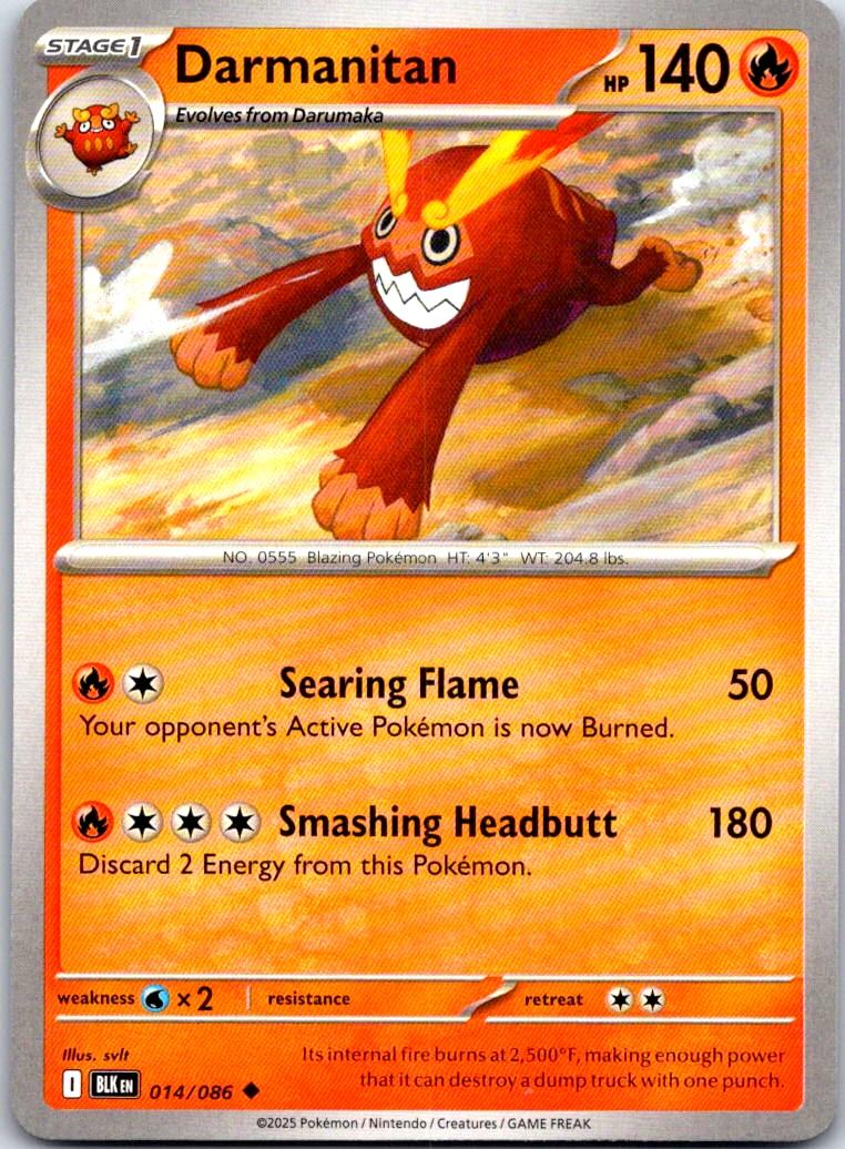 Darmanitan - 014/086 - - BLACK BOLT - Pokemon - Uncommon | AA108-7