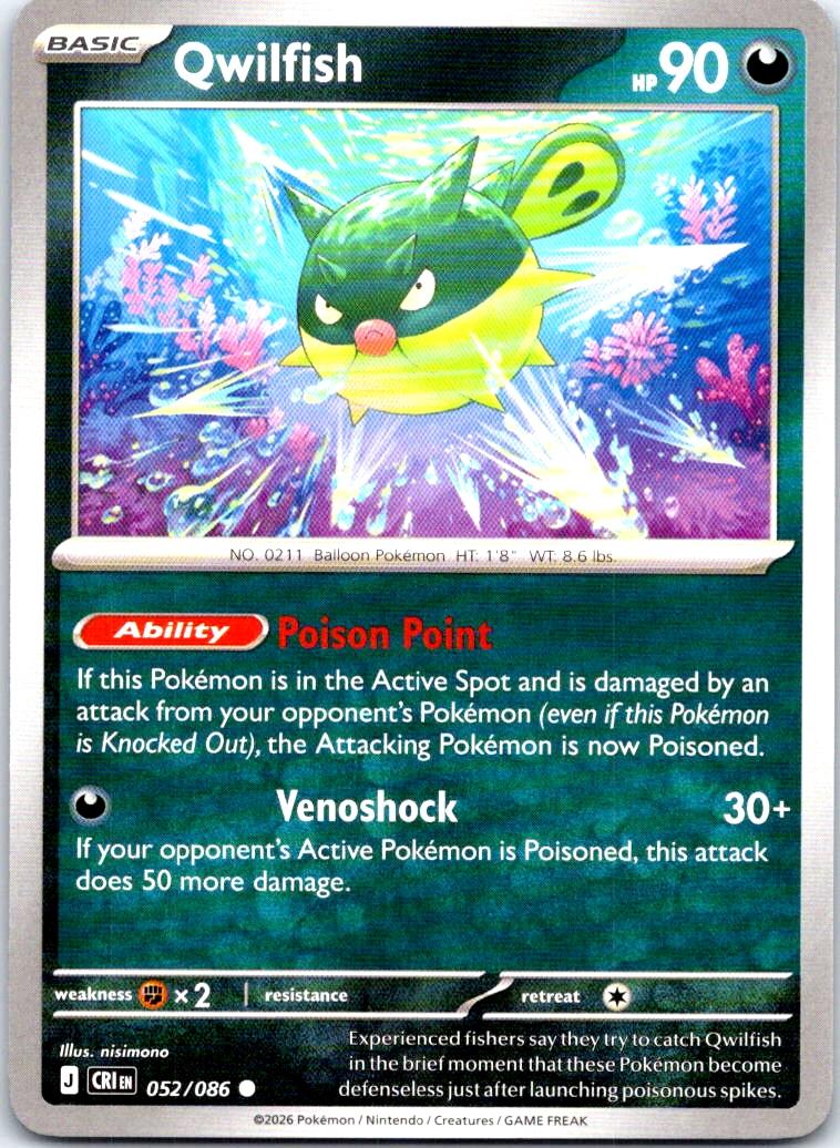 Qwilfish - 052/086 - - CHAOS RISING - Pokemon - Common | AB17-40