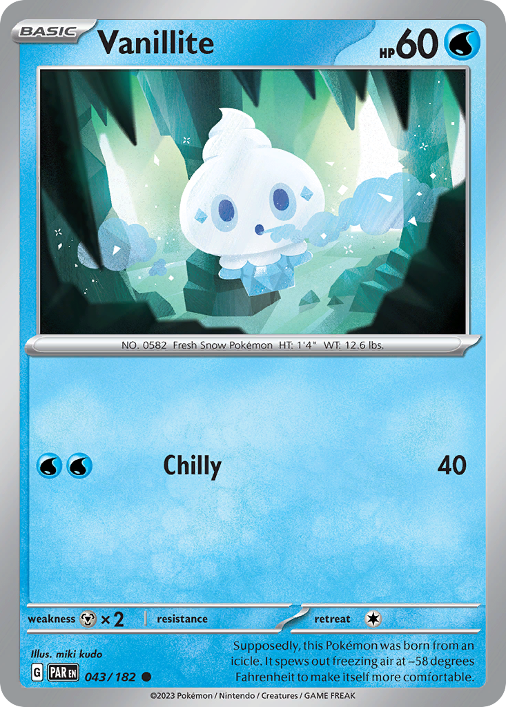 Vanillite - 043/182 - - PARADOX RIFT - Pokemon - Common | AA41-42