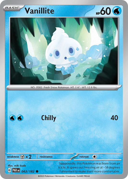 Vanillite - 043/182 - - PARADOX RIFT - Pokemon - Common | AA41-42
