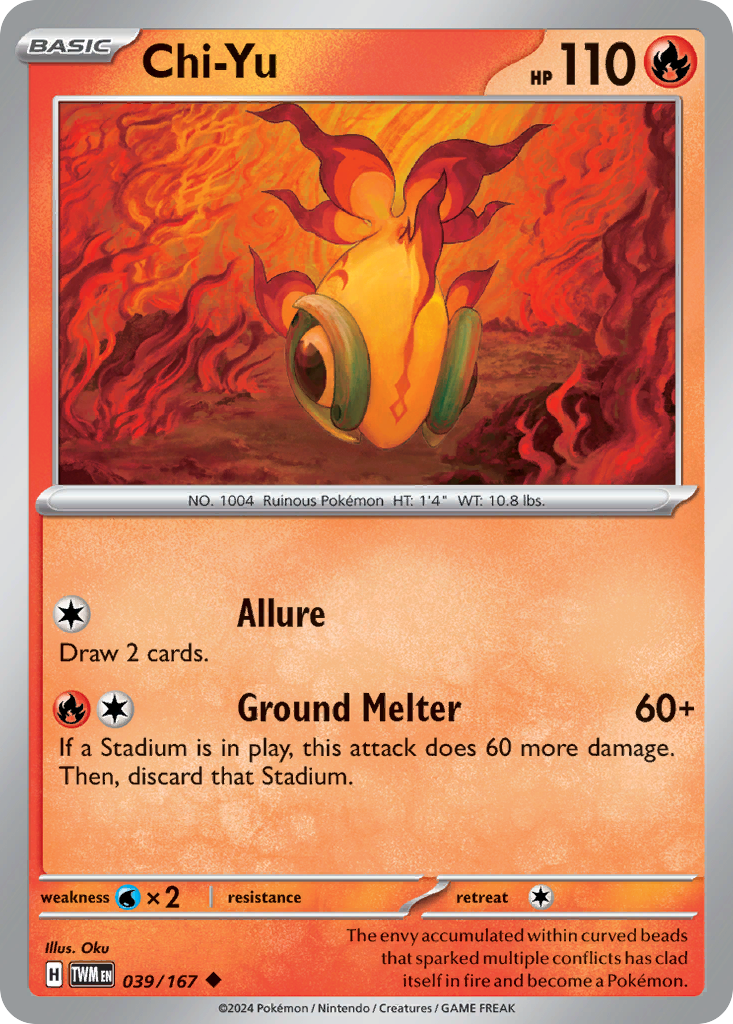 Chi-Yu - 039/167 - - TWILIGHT MASQUERADE - Pokemon - Uncommon | AA84-47