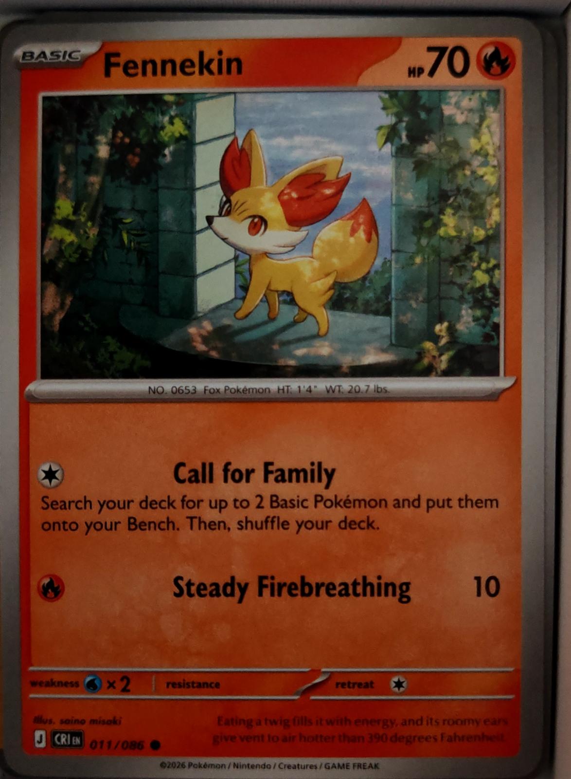 Fennekin - 011/086 - - CHAOS RISING - Pokemon - Common | AA43-9