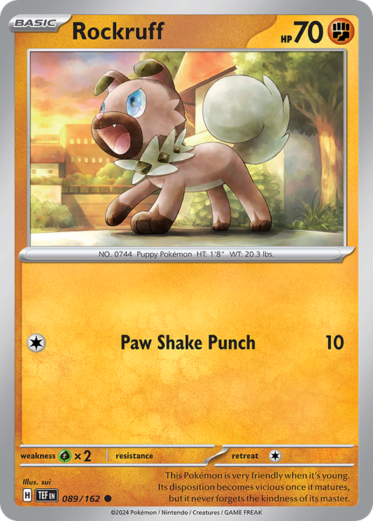 Rockruff - 089/162 - - TEMPORAL FORCES - Pokemon - Common | AA36-8