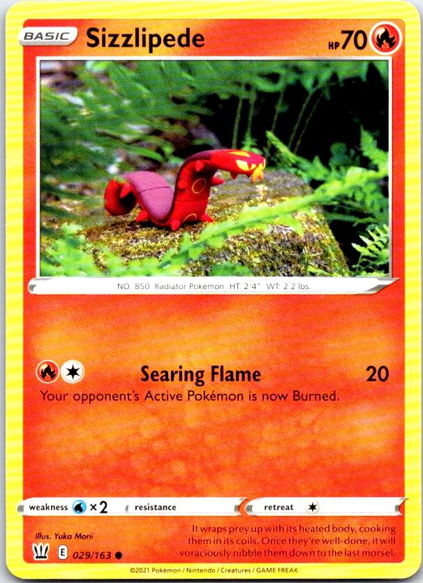 Sizzlipede - 029/163 - - BATTLE STYLES - Pokemon - Common | AC13-1