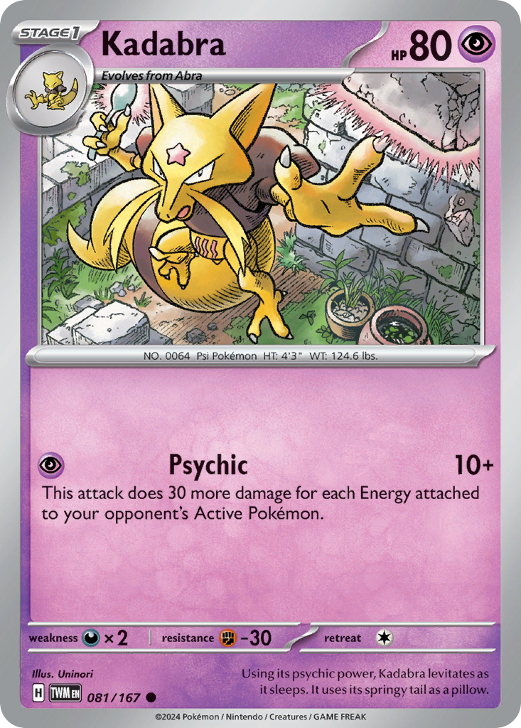 Kadabra - 081/167 - Reverse Holo - TWILIGHT MASQUERADE - Pokemon - | AA75-8